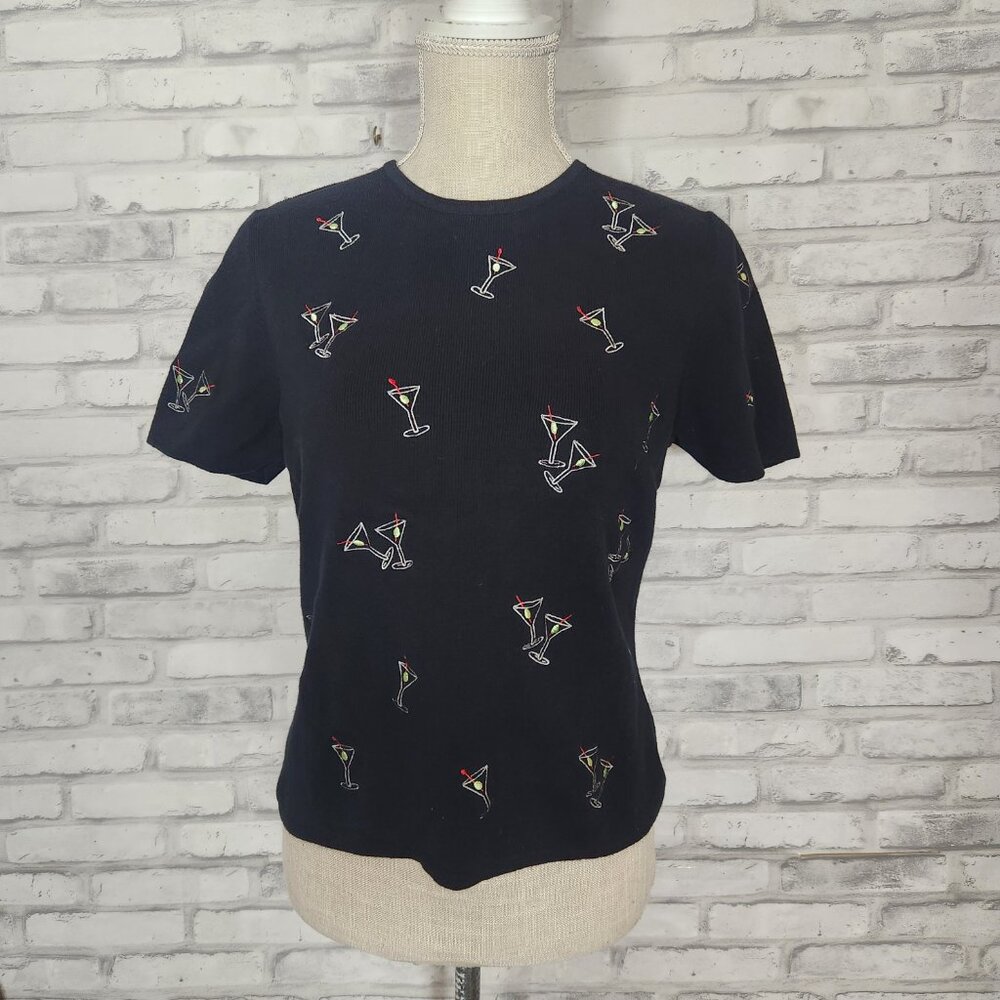 Alexandra Bartlett Vintage Embroidered Martini Shirt